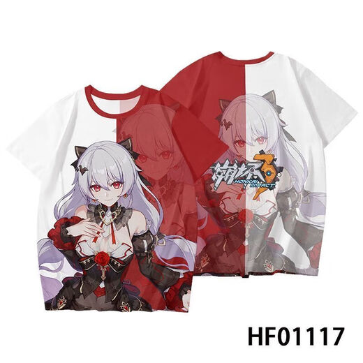 Xibaibeng 3T-shirt, summer short-sleeved, co-branded 3D printed trendy tops for primary and secondary school students and teenagers, Rosalia TXU4885 2XL, suitable for weight 125-140Jin [Jin equals 0.5 kg]