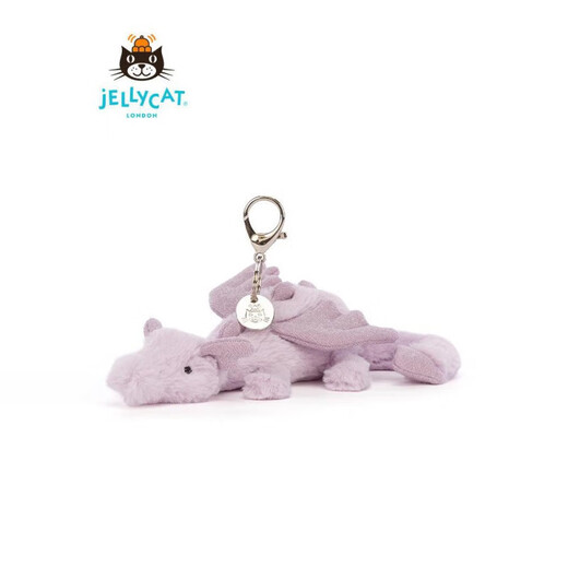 JELLYCAT British snow dragon pendant pink dragon purple dragon plush toy doll bag keychain hanging decoration cm purple dragon pendant + complete three standards + free dust bag