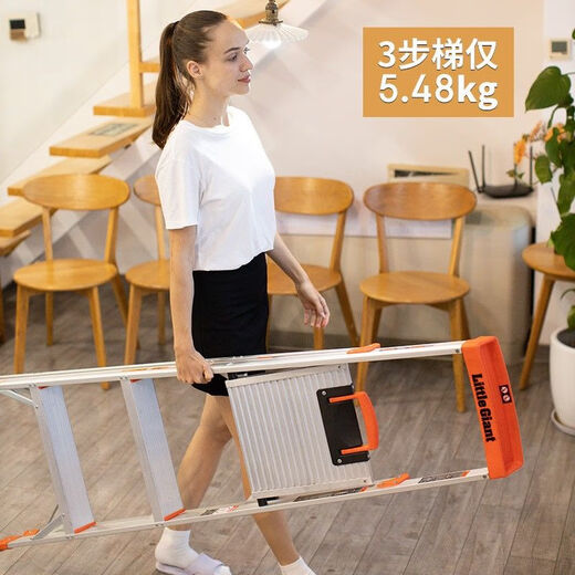 筏芯家用梯 梯子家用折叠人字梯加厚铝合金扶梯三步四步合梯 升级款铝合金3步15273-001（触摸高度 多功能折叠梯