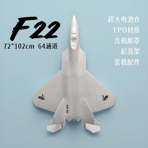 Avión de combate Suze F22 Raptor de 64mm con conductos EPO, avión de control remoto, modelo de avión de gran tamaño, ala fija, avión vacío, F22-64 con conductos