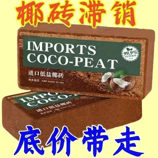 High foaming coconut brick nutritious soil compressed coconut bran desalination general soil for growing vegetables and flowers planting large pieces of coconut bran soil 2 coconut bricks high quality/high nutrition/high foaming
