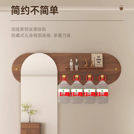 小匠材全身镜家用穿衣镜入户玄关镜挂墙置物试衣镜可壁挂镜子衣挂一体镜