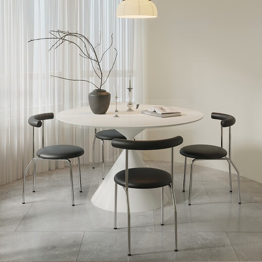 Ginoway Esstisch und Stühle moderner einfacher Haushaltsverkederstuhl Edelstahl Designer Leichter Luxus Essstuhl Cy1098 Essstuhl 1 (Ausgehend von zwei Bildern)