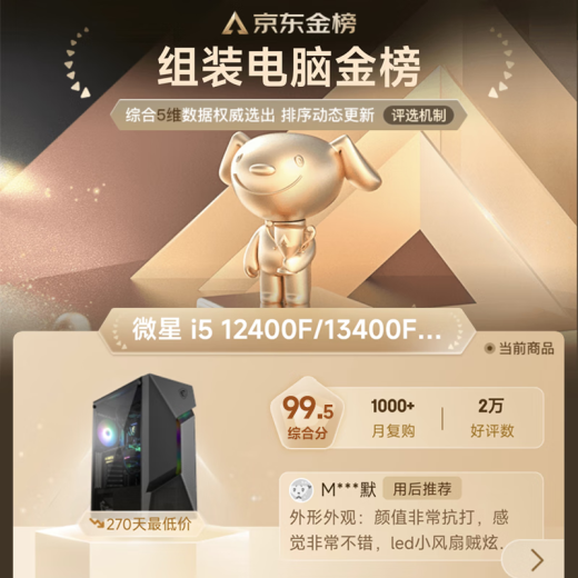 微星 i5 12400F/13400F/RTX3060/4060/5060Ti黑神话悟空游戏主机电脑台式机组装电脑主机DIY整机 配置三i5 13490F丨512G丨RTX3050