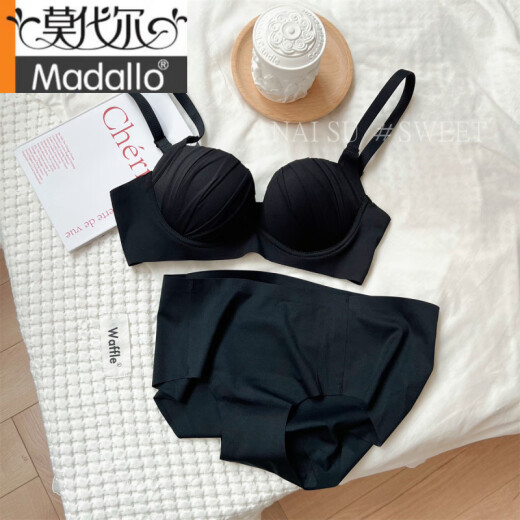 莫代尔小胸聚拢内衣女性感少女情趣文胸套装无钢圈防下垂上托调整型胸罩 紫色单件 70A 32B