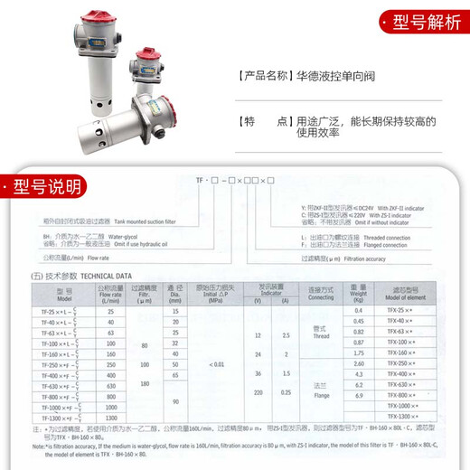 Oil suction filter Oil filter TF/LXZ-250/400/600/800*80/100/180F-C/Y TF-160*80L