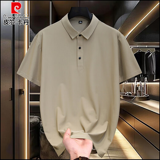 
Pierre cardin summer men's short-sleeved shirt ice silk silk containing mulberry silk without ironing thin polo shirt solid color regular work suit white (DNGZ753) ice silk cool feeling M [95-110Jin[Jin equals 0.5 kg]]