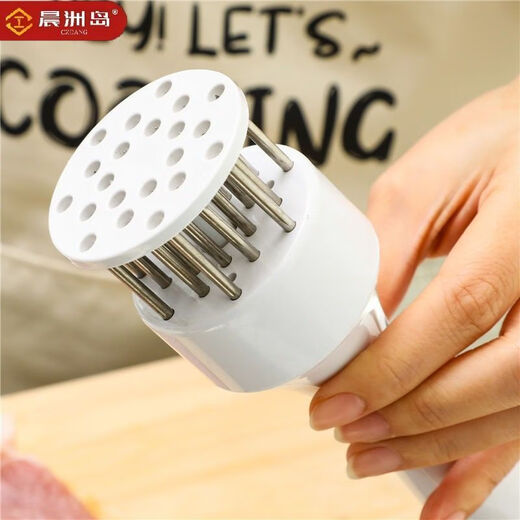 晨洲岛牛排扎孔器家用断筋嫩肉针猪扒鸡排鸡翅松肉针敲肉锤不锈钢猪皮插 一个装 【白色肉排针】断筋入味