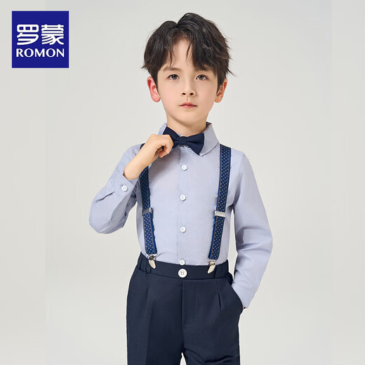 Romon Kinderleistung Anzug Jungen Blüten Kleid Gurte Stahl Abschlussanzug Marine Blau 120