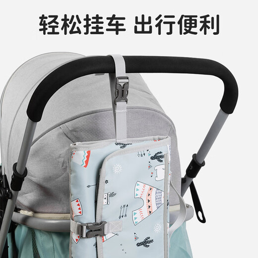 吧啦猪便携式婴儿换尿布垫 防水牛津布隔尿便携式纸巾抽尿布收纳妈咪包 灰色 均码