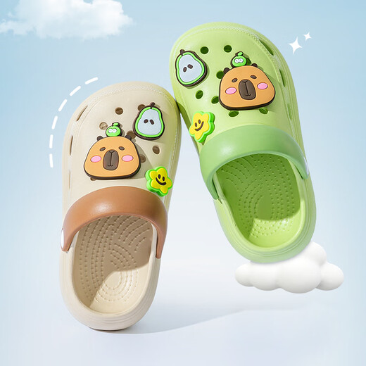 
Pig dad children's slippers summer boy 2025 new style girls indoor bathing anti-slip beach cartoon hole shoes green 20