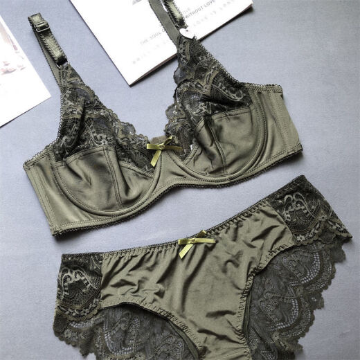 NJSKAKW [2694 Menschen] Europäische und amerikanische schwammeless sexy 200jin [Jin entspricht 0,5 kg] großer BH -Set, sammeln Sie Fett MM, schwarzer Anzug 80D