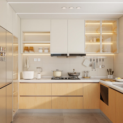 Quanyou Whole House Customized Cabinets Household Integrated Cabinets Kitchen Cabinets Small Apartment Kitchen Stove Integrated Cabinets Storage Cabinets 629/meter Wall Cabinets (Contact Customer Service for Details)