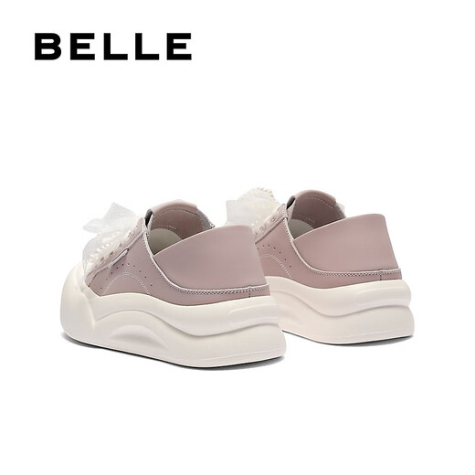 Belle (Belle) Chaussures de planche en deux pièces pour femmes 2025 Automne Nouveau arc mignon Saux décontractées et solées épaisses B2629cm5 violet 36 (230 mm)