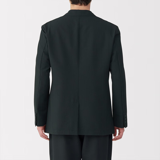 
MUJI men's style, easy-dry elastic bubble yarn, jacket, men's jacket, casual suit, 25 years spring and summer, black L (175/100A)