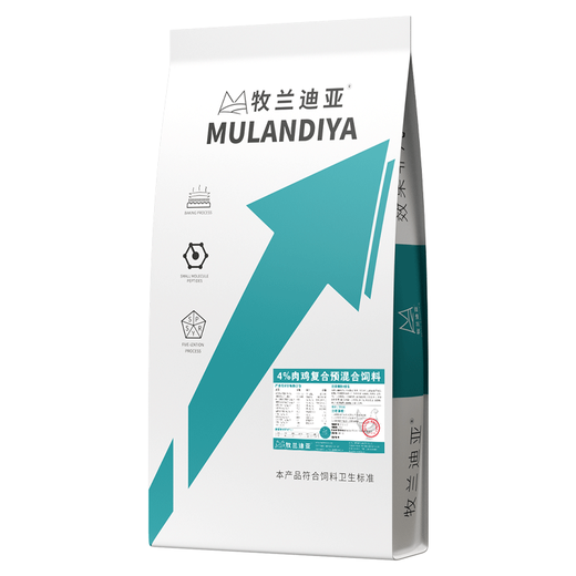 Mulandia 4% broiler compound premix feed for fattening chickens supplements fishmeal protein, vitamins and trace elements 4% broiler premix 10 bags 20kg/bag