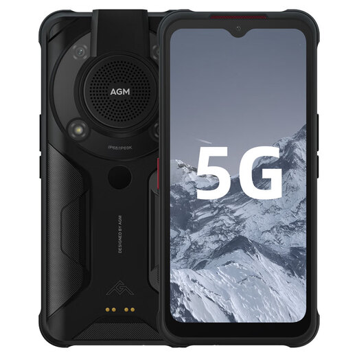 AGM G1/Pro rugged mobile phone, infrared thermal imaging, outdoor emergency, Beidou positioning, IP68 waterproof, dustproof and drop-proof, full network 5G, 6200mAh, 48 million pixels, black (G1 Pro with thermal imaging) 8GB+256GB standard