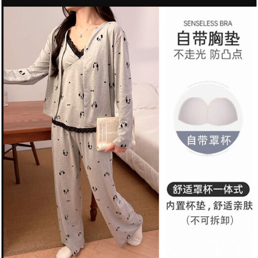 Lexi Beilu Spring V-Ausschnitt Hosentäter Pyjamas für Frauen Langarmhosen HOSE KLEIDE Sweet Dollar Style JHX-13803p# Gray 170 m