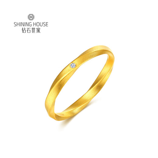 Diamond Family Xiaojinxi Endless Love Pure Gold Diamond Ring Couple Ring Gold Pair of Rings Proposal and Wedding Anniversary Customized 30-35 days Please contact customer service for details Women’s Ring Approximately 1.93g 0.2