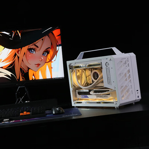 Gigabyte RTX5090D/5080 Mechanical Master C+MAX white mini water-cooled game console DIY assembly computer design portable small steel gun desktop machine six 9950X3D/32G/2T/5090DV2