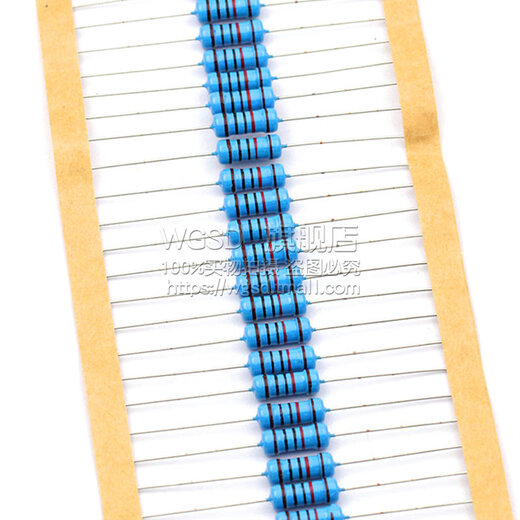 Dafuri 1W metal film resistor element 1% five-color ring 1K 2k 10K 100 ohm 1M3K22 ohm 4.7K47K20 30K 1% (20 pcs)