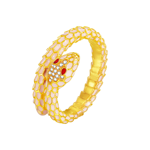 Ming Diamond International 18K gold snake ring for girls, snake ring inlaid ring for girl's birth year, birthday gift for girlfriend