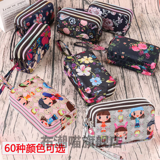 Chengyang Clutch-Tasche für Frauen, kann auf Mobiltelefon, Mobiltelefon-Münzen-Brieftasche für Frauen, Leinwand-Kupplungs-Tasche, Mini-Tasche, Schlüsselhand, Blue Print-3-Schichten platziert werden