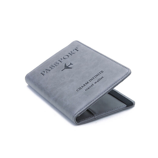 He Jiagong Anti-Diebstahl-Tasche, Reisepasshülle, RFID-Passtasche, multifunktionale Tasche, Übersee-Reisepasshülle, individuelles Logo, dunkelgrau