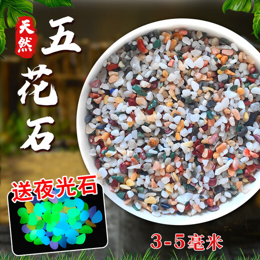 Runhua Nian Pure Rain Flower Stone Potted Succulent Pavement Stone Small Multicolored Stone Fish Tank Pavement Ornamental Stone Colorful Small Stone Multicolored Stone 3-5mm 5.2Jin Jin equals 0.5kg (hot)
