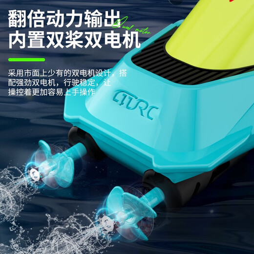 4DRC迷你潜水艇玩具儿童遥控船水上高速快艇可下水电动船模男礼物 加大号水陆空三合一遥控船+遥控 超值双电玩坏换新+充电线+质保