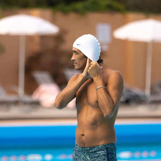 Decathlon new product swimming silicone swimming cap for men and women waterproof and comfortable adult swimming equipment-5448304