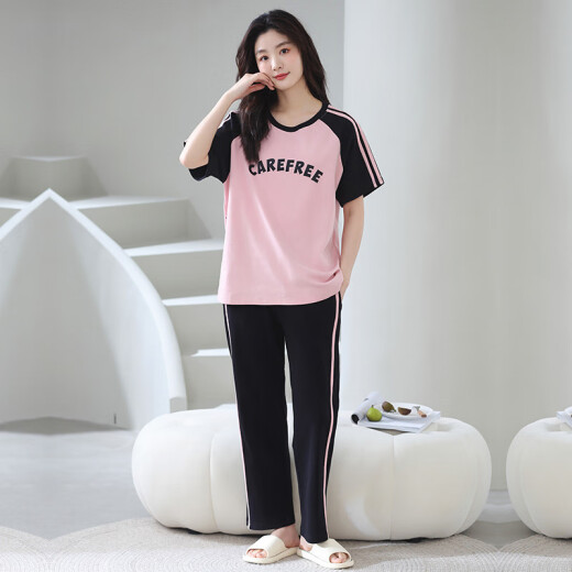 含蕊夏季女士棉短袖睡衣家居服两件套 679 170 M