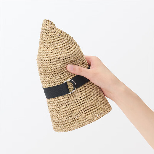 Sombrero de pescador plegable de Muji Palm Sombrero trenzado 25 Summer DBA57A5S Color original One Size 57-59