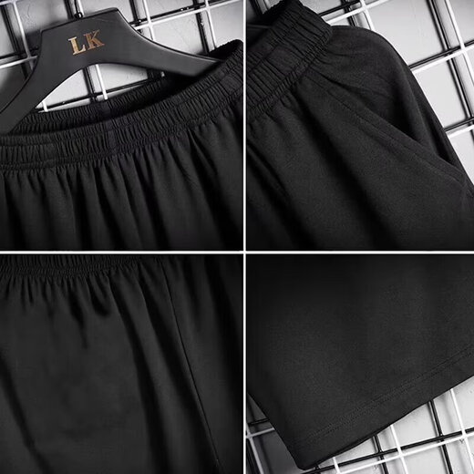 Summer short-sleeved T-shirt men's suit casual sports running shorts TZ359 suit white 3XL