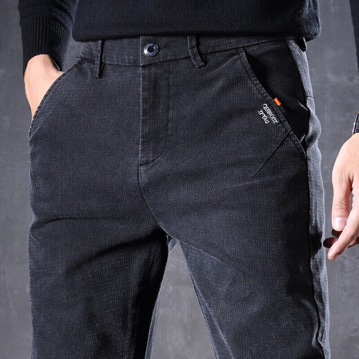 Pantalones casuales para los pantalones deportivos heterosexuales de primavera y verano de verano 2025 tendencia elástica de estilo de primavera y otoño 653 negro 28