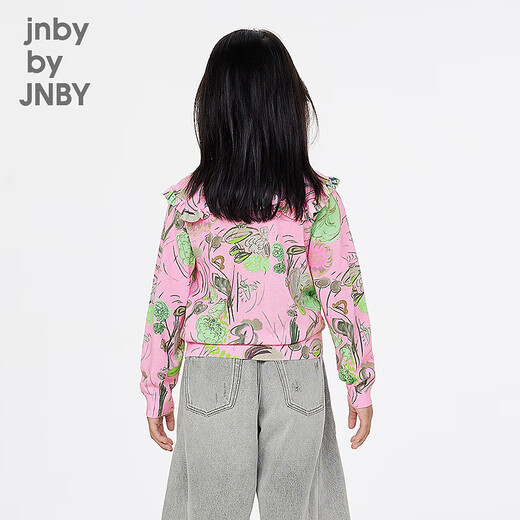 
jnby by JNBY new Jiangnan cloth children's clothing lapel ruffle short cardigan sweater 25 spring girls 1P2311980 690/mixed powder 130 cm