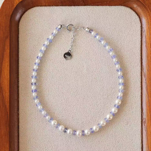 IosnIOSN Natural Tanzanite Freshwater Pearl Silver Necklace/Bracelet Creative Matching Temperament Design Bracelet Type B