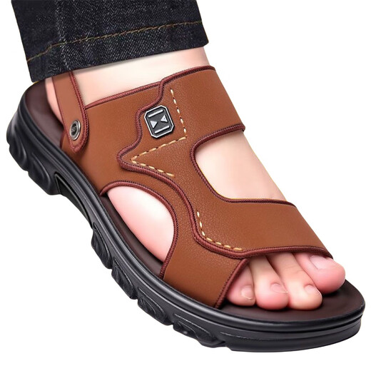 Столетия Liyong Summer Sandals Мужские мягкие подошвы, анти-скользящие пляжные туфли с двумя износостойкими, ахлетыми тапочками.