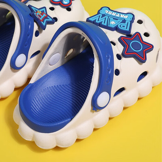 Wangwang Team Kinderschuhen Summer Jungen und Mädchen Babylochschuhe Innen-Schlupf-Rutsch weicher Einzelkind Baotou Sandalen PW-3101 Meter Weiß AQI 16 innere Länge 16 cm