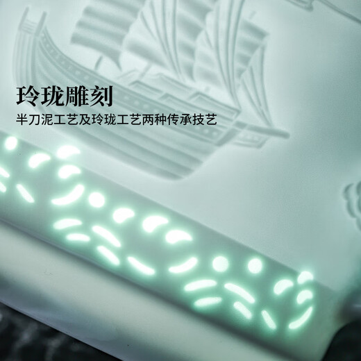 Jingdezhen (jdz) ceramic shadow green office cup household large-capacity tea cup tea water separation tea cup water cup birthday gift for men smooth sailing exquisite office cup