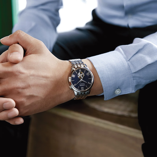 CITIZEN Watch Fully Automatic Mechanical Men's Watch Fashionable Hollow Transparent Bottom Elegant Men's Watch Birthday Gift for Boyfriend NH9130-84L