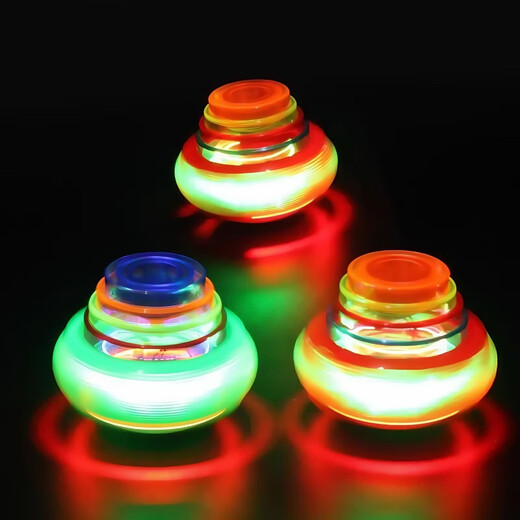 
He Jiangong flash music gyro colorful rotation cool light rotation gyro boy and girl outdoor glowing toy macaron color sound and light gyro - random color