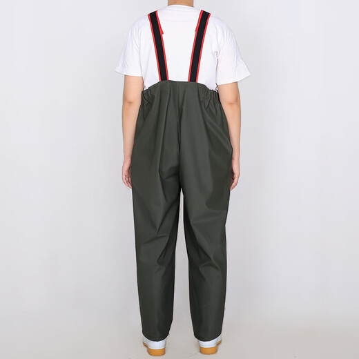 Xiongxuemei thickened breeding pants without boot straps waders one-piece rain pants army green one size fits all bootsless waders one size