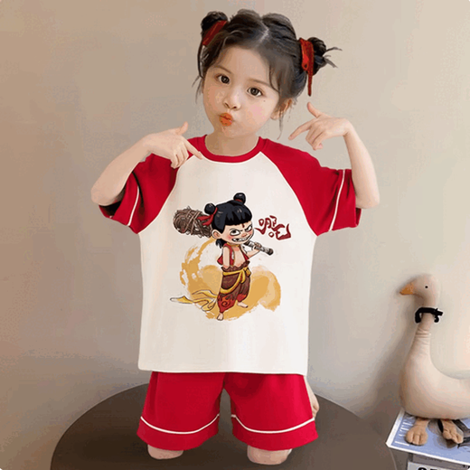 Nezha Boys and Girls Pure Cotton Pajama Summer Thin Thin Thin Family Family Mother Mother Math Mother and Daught Parent Cool Cool Ao Bing Home Olde [100% чистый хлопок] YME-694 Тот же стиль для мужчин и женщин 100 [8 размеров] высота 90-103 см.