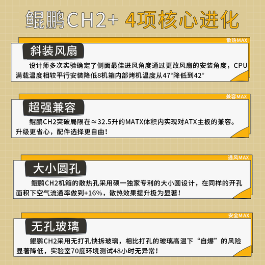Shuoyi Kunpeng CH2+ CH3+ Ordinateur de bureau ATX Boîtier principal Côté blanc Verre incurvé transparent Chambre avec vue sur la mer Boîtier de petite taille Jeu Esports 240 Refroidissement par eau Verre à angle droit Kunpeng CH2 Blanc