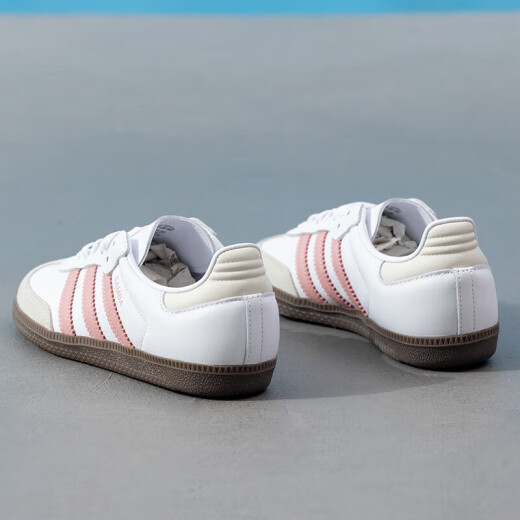 阿迪达斯（adidas）板鞋女鞋2025夏季新款学生复古运动鞋低帮轻便休闲鞋德训鞋 JI2677白/奇迹紫粉 samba 37 (230mm)