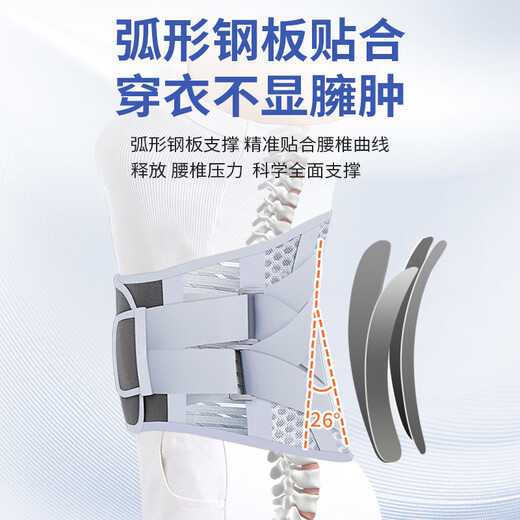 Cinturón médico de Zhenfen, hernia de disco de cintura, tensión muscular lumbar, calor, soporte de cintura autocalentable, cinturón sentado a largo plazo, tamaño de L masculino y femenino [circunferencia de la cintura 75-85 cm] 2 pies 3-2 pies 6 [Menos y hombres médicos/mujeres universales] 4 Placas de acero de acero