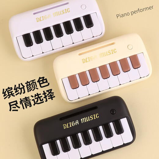 电子琴儿童玩具初学口袋迷你小钢琴可弹奏音乐多功能琴键乐器女孩 2【礼盒装】黑色口袋电子琴 送琴