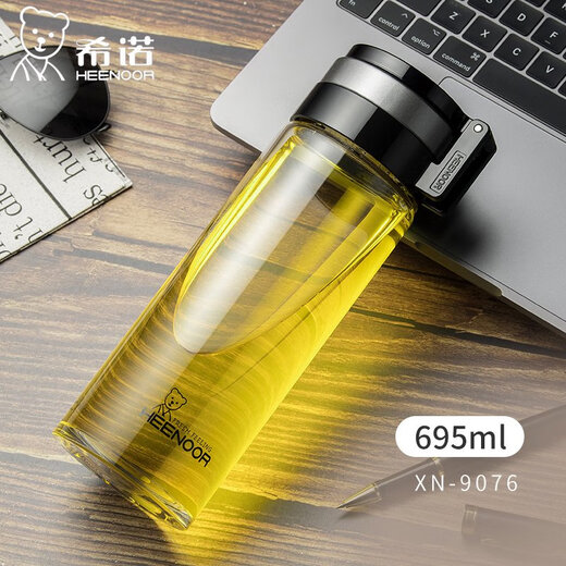 希诺（heenoor）希诺单层玻璃杯 695ML大容量时尚加厚细长带提绳户外透明泡茶杯子 xn-9076 695ml 0只