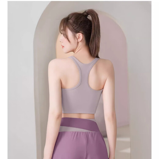 Sen's Yoga-Anzug für Frauen im Sommer mit Brustpadsweste lauft Bodysuit atmungsaktivem, schnell trocknendem zweiteiligen Sport-Shorts Purple Yoga-Anzug L [120-135jin [Jin ist 0,5 kg]]